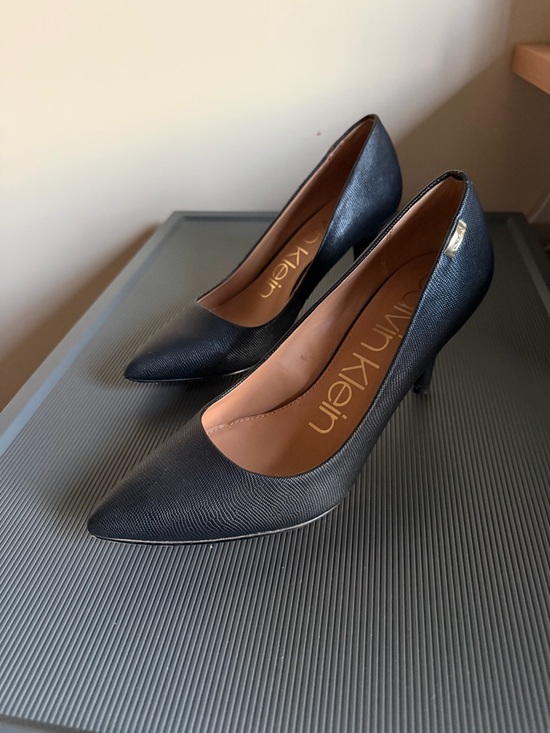 Calvin Klein Shoes - Calvin Klein Black Pointed-Toe Saffiano Leather Pumps